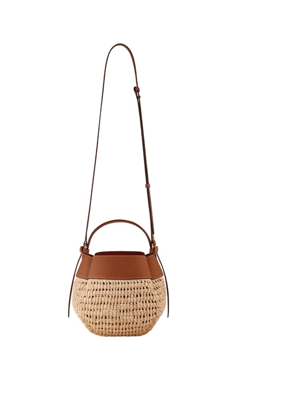 Polene Leather Bucket Crossbody Bag